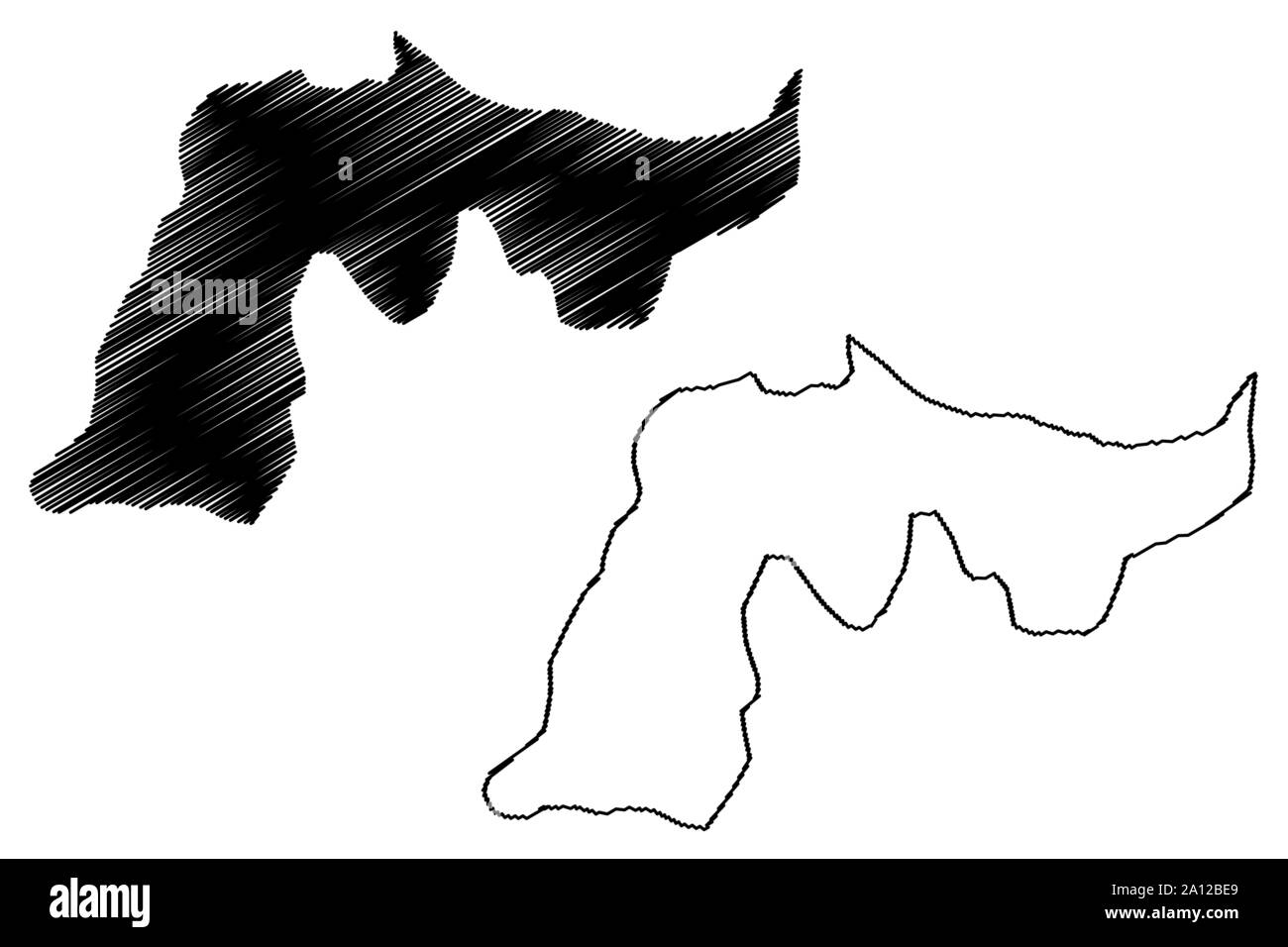 Province Espaillat (République dominicaine, Haïti, les provinces de la République dominicaine) map vector illustration gribouillage, croquis de independencia site Illustration de Vecteur