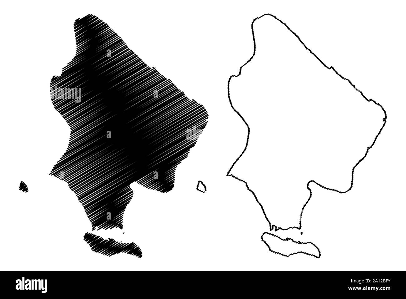 La province de La Altagracia (République dominicaine, Haïti, les provinces de la République dominicaine) map vector illustration gribouillage, croquis de La Altagracia ma Illustration de Vecteur