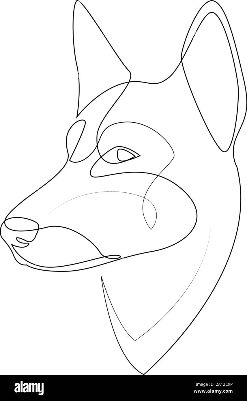 Ligne continue Berger Allemand. Ligne unique style minimal Shepherd Dog vector illustration Illustration de Vecteur