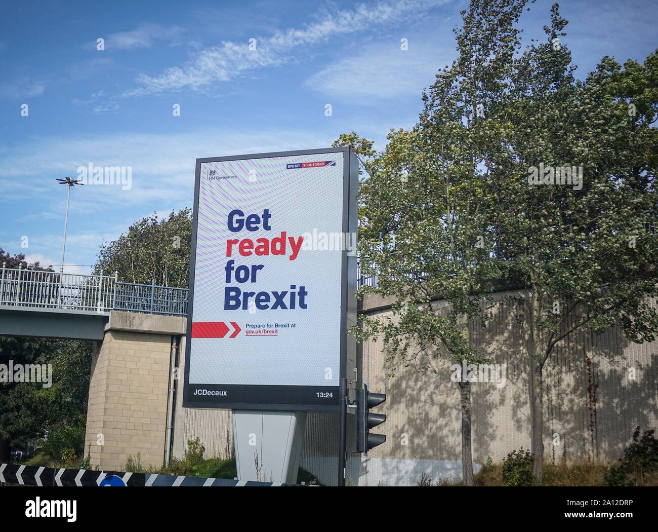 Sheffield , Royaume-Uni. 23 septembre, 2019.Un "Préparez-vous à Brexit' billboard, est décrit comme une partie d'un vaste campagne gouvernementale à Park Lane , dans la région de Sheffield, Angleterre le 23 septembre 2019. (Photo par Ioannis Alexopoulos / Alamy Live News) Banque D'Images