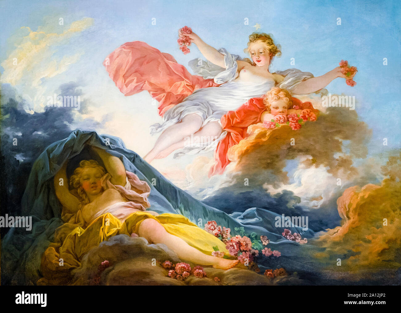Jean-Honoré Fragonard, peinture, la déesse Aurora triomphant de nuit, 1755-1756 Banque D'Images