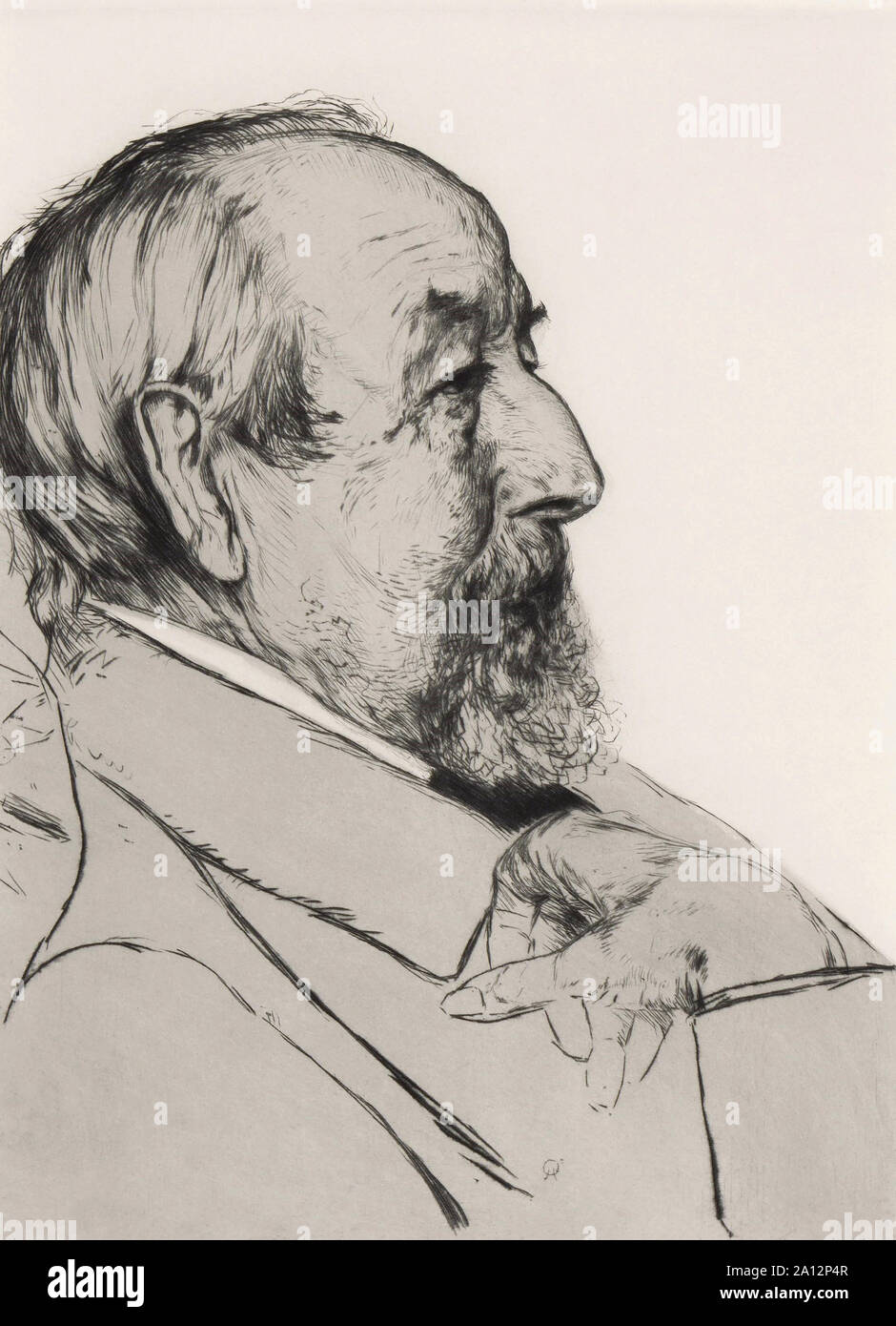 Klaus Groth, 1819 - 1899. Poète allemand. Après une œuvre contemporaine réalisée par Hans Olde. Banque D'Images