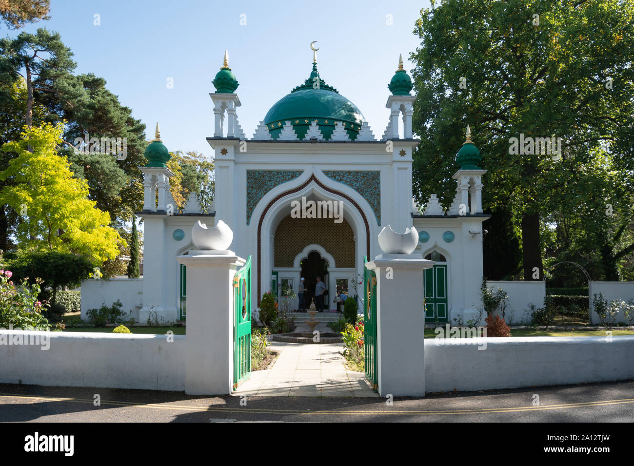La Mosquée Shah Jahan à Woking, Surrey, Royaume-Uni, la première mosquée construit au Royaume-Uni. Il a été construit en 1889, et est un bâtiment classé. Banque D'Images