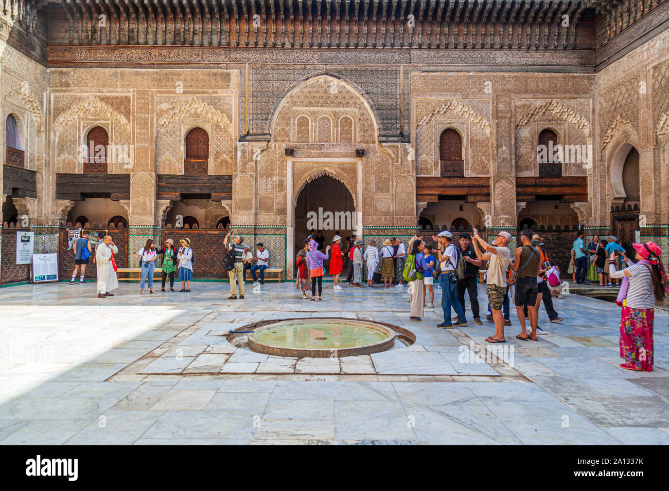 La Madrasa Bou Inania est une madrasa de Fes, Maroc, fondée en 1351 par 56 AD-Abu Inan Faris Banque D'Images