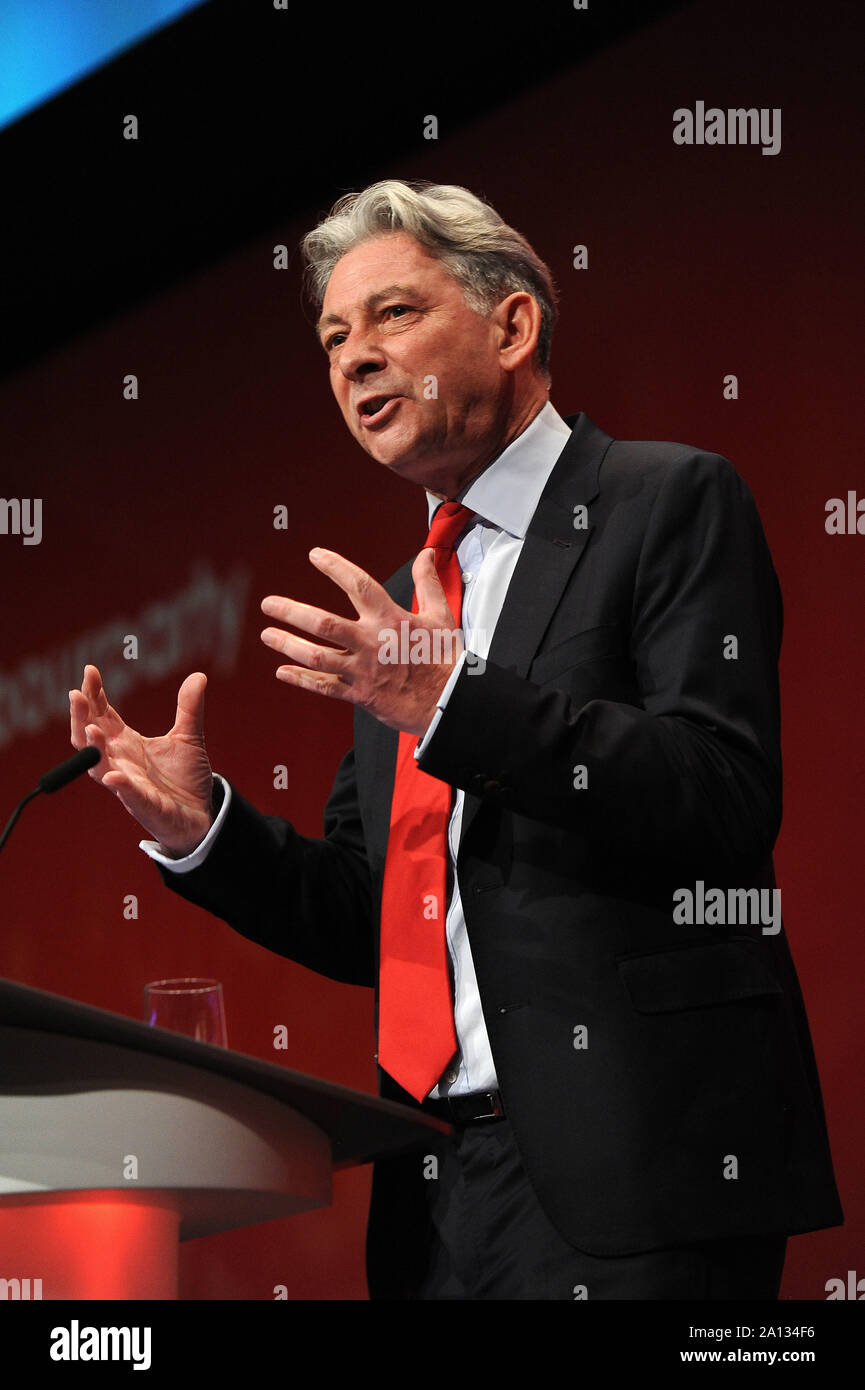 Brighton, Angleterre. 23 septembre 2019, Richard Leonard, chef du parti travailliste écossais, livre son rapport aux délégués de la parole, au cours de la troisième journée de la conférence annuelle du Parti travailliste du Brighton Centre. Kevin Hayes/Alamy Live News Banque D'Images