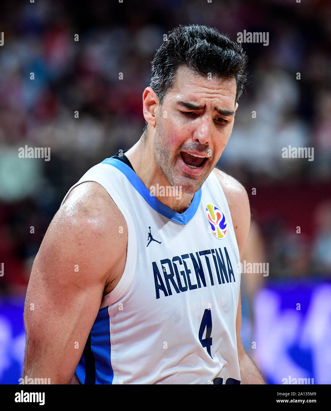 Luis Scola (Argentine) : deuxième place et médaille d'argent lors de la Coupe du Monde de Basketball FIBA 2019 Chine Banque D'Images