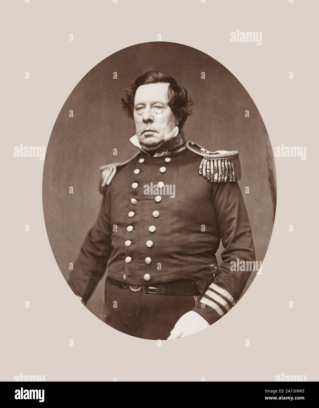 Portrait de marine des États-Unis Le commodore Matthew Perry. Banque D'Images