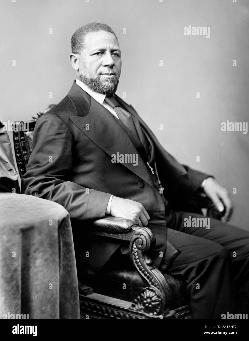 Portrait de sénateur du Mississippi Hiram Rhodes se délecte. Banque D'Images