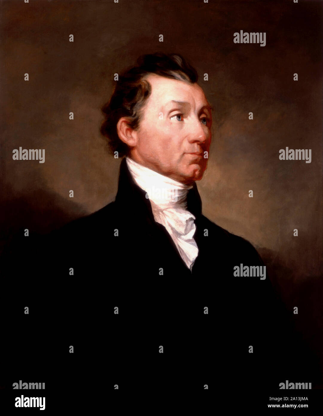 Peinture à l'huile portrait du président James Monroe. Banque D'Images