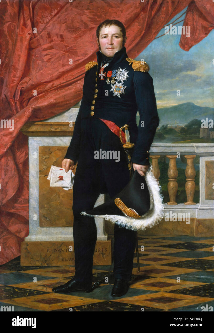 Portrait peint du général français et homme d'Etienne Maurice Gerard. Banque D'Images