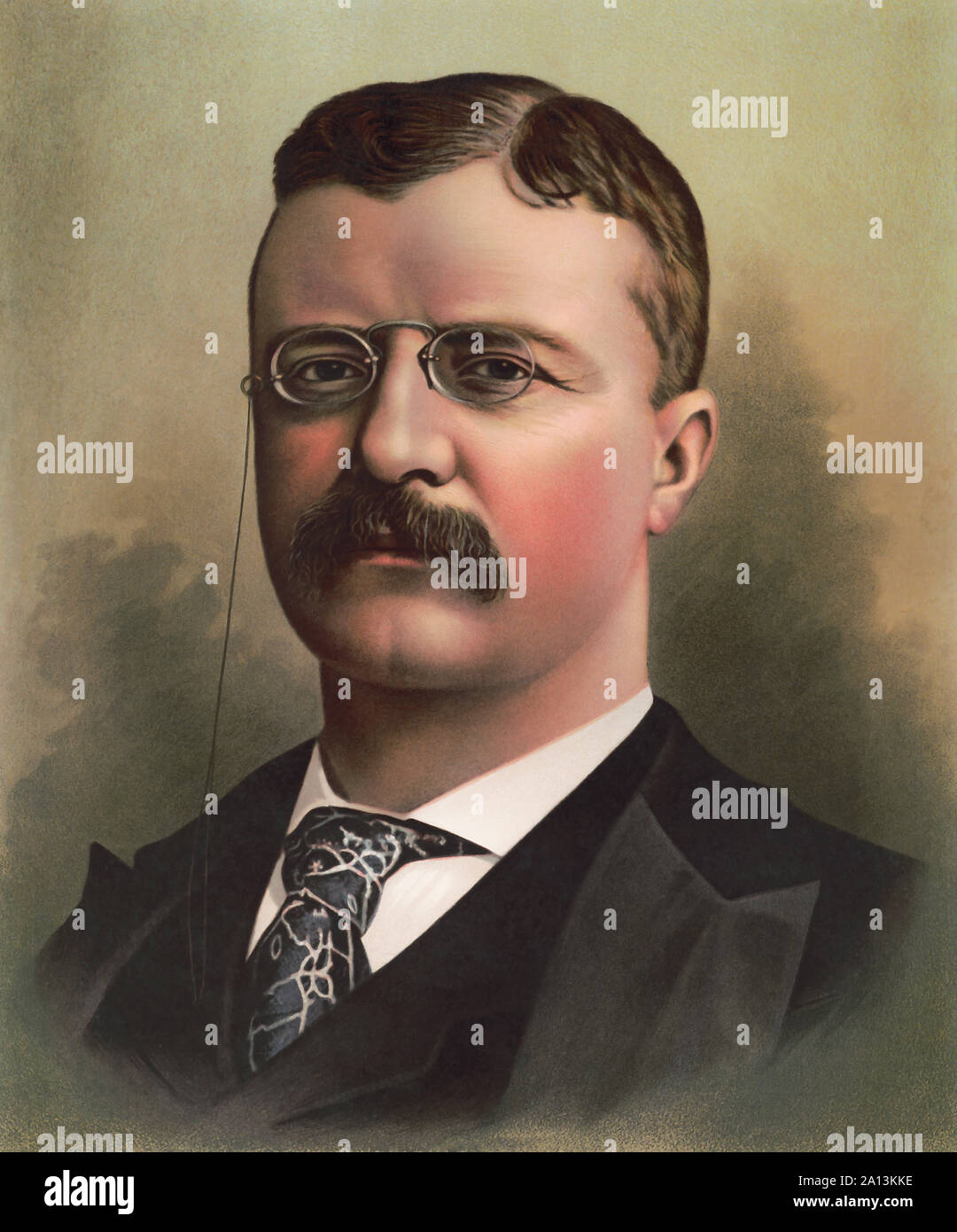 Portrait de l'histoire de l'Amérique du 26e président, Theodore Roosevelt. Banque D'Images