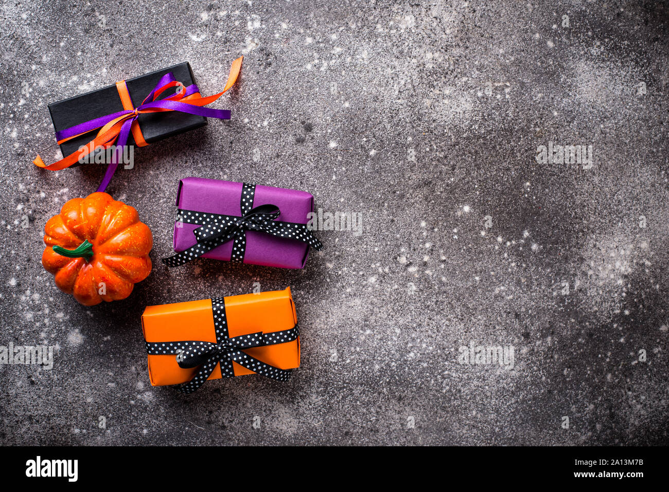 Arrière-plan de l'halloween avec boîte-cadeau Banque D'Images