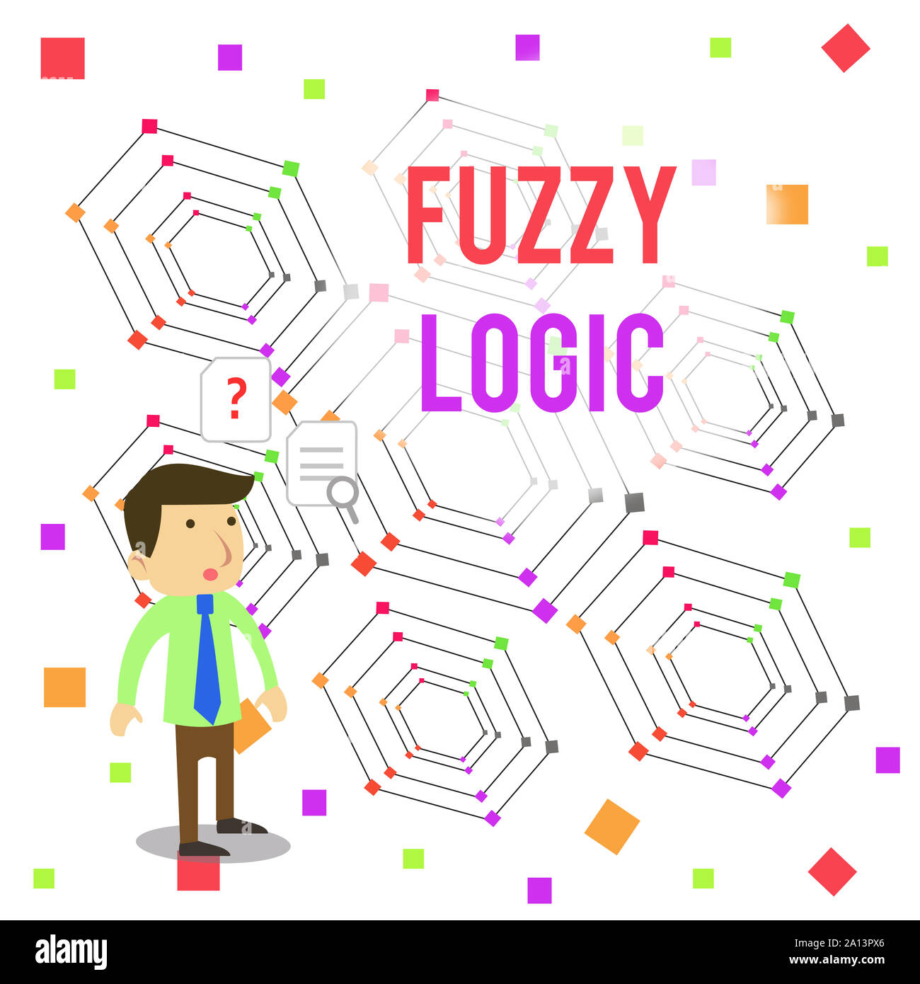 L'écriture de texte Word la logique floue. Photo d'affaires mettant en valeur des chèques pour mesure de saleté et de graisse quantité de savon et d'eau jeune mâle Businessman Office W Banque D'Images