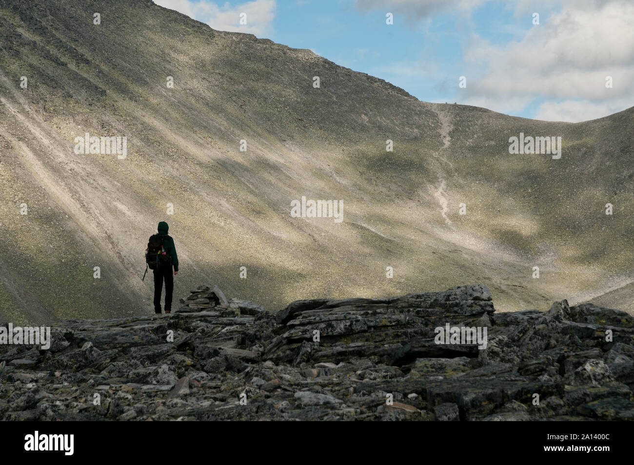 La randonnée dans les montagnes norvégiennes Banque D'Images