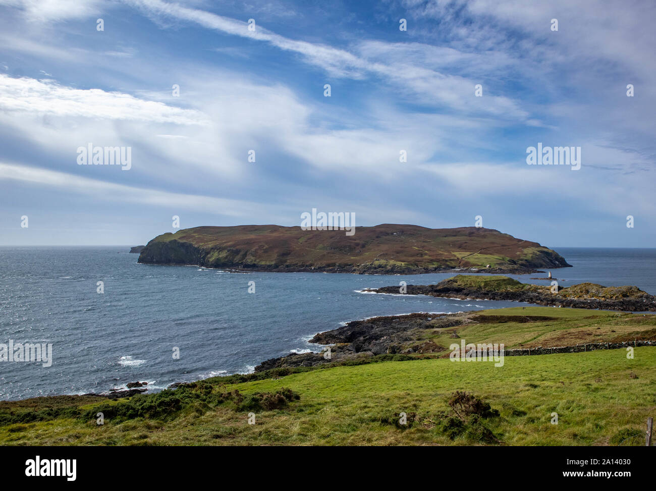 Calf of Man, Île de Man, 23 septembre 2019 Soleil sur le mollet de l'homme situé à l'southerley point de l'île avec son joint gris Crédit Coloney : photographier Nord/Alamy Live News Banque D'Images