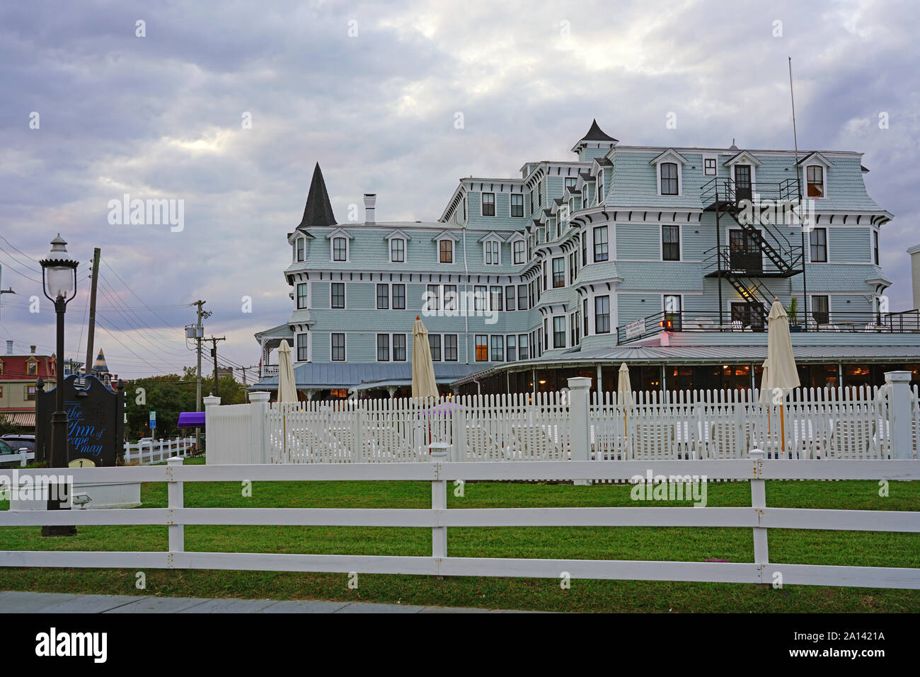 CAPE MAY, NJ - 8 SEP 2019- Vue de maisons victoriennes historiques colorés à Cape May, à la pointe sud de la péninsule de Cape May au New Jersey, où la de Banque D'Images