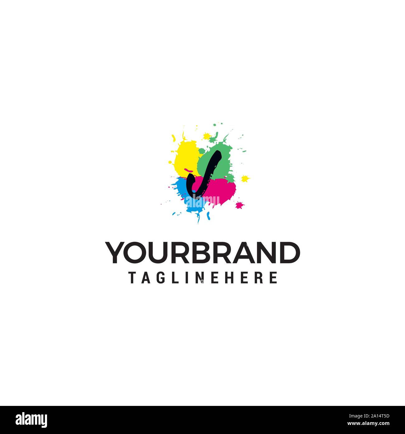 Lettre J logo en peinture de couleur d'arrière-plan modèle de l'élément de conception splash Illustration de Vecteur