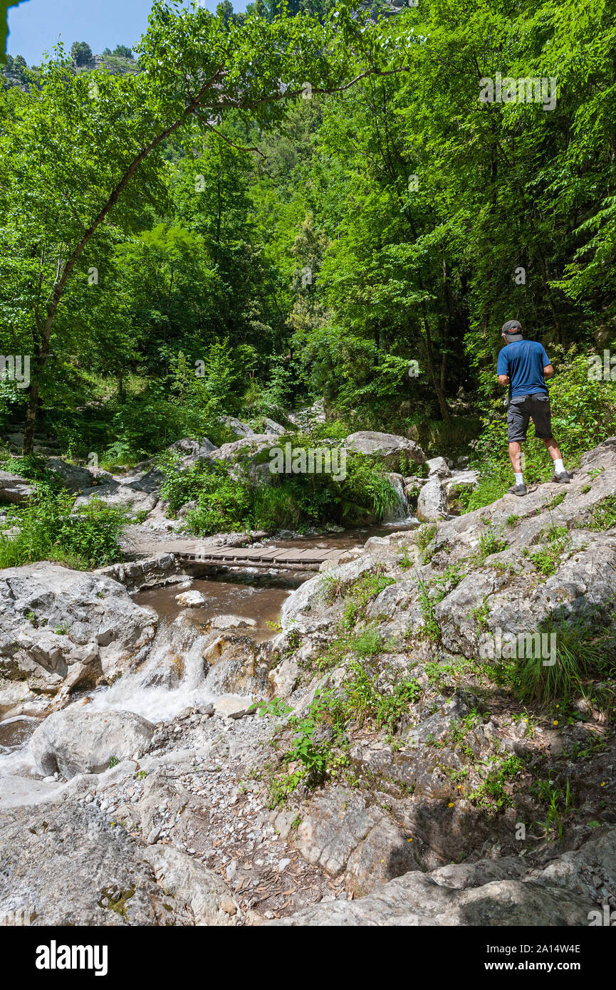 Axée sur la nature de la vallée de la 'réserve Ferriere ' à Amalfi (Italie) Banque D'Images