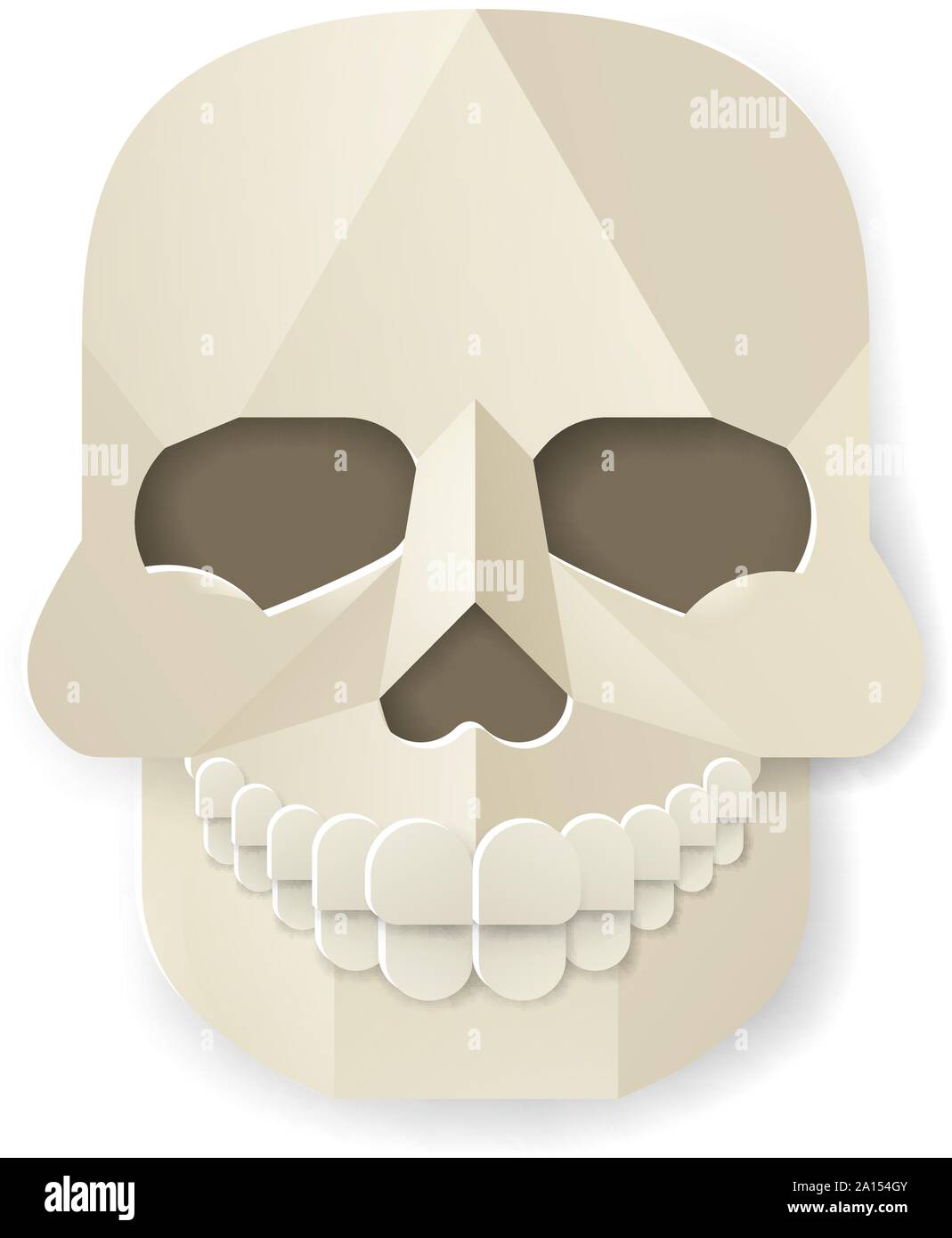 Style d'artisanat Papier Crâne Halloween Illustration de Vecteur