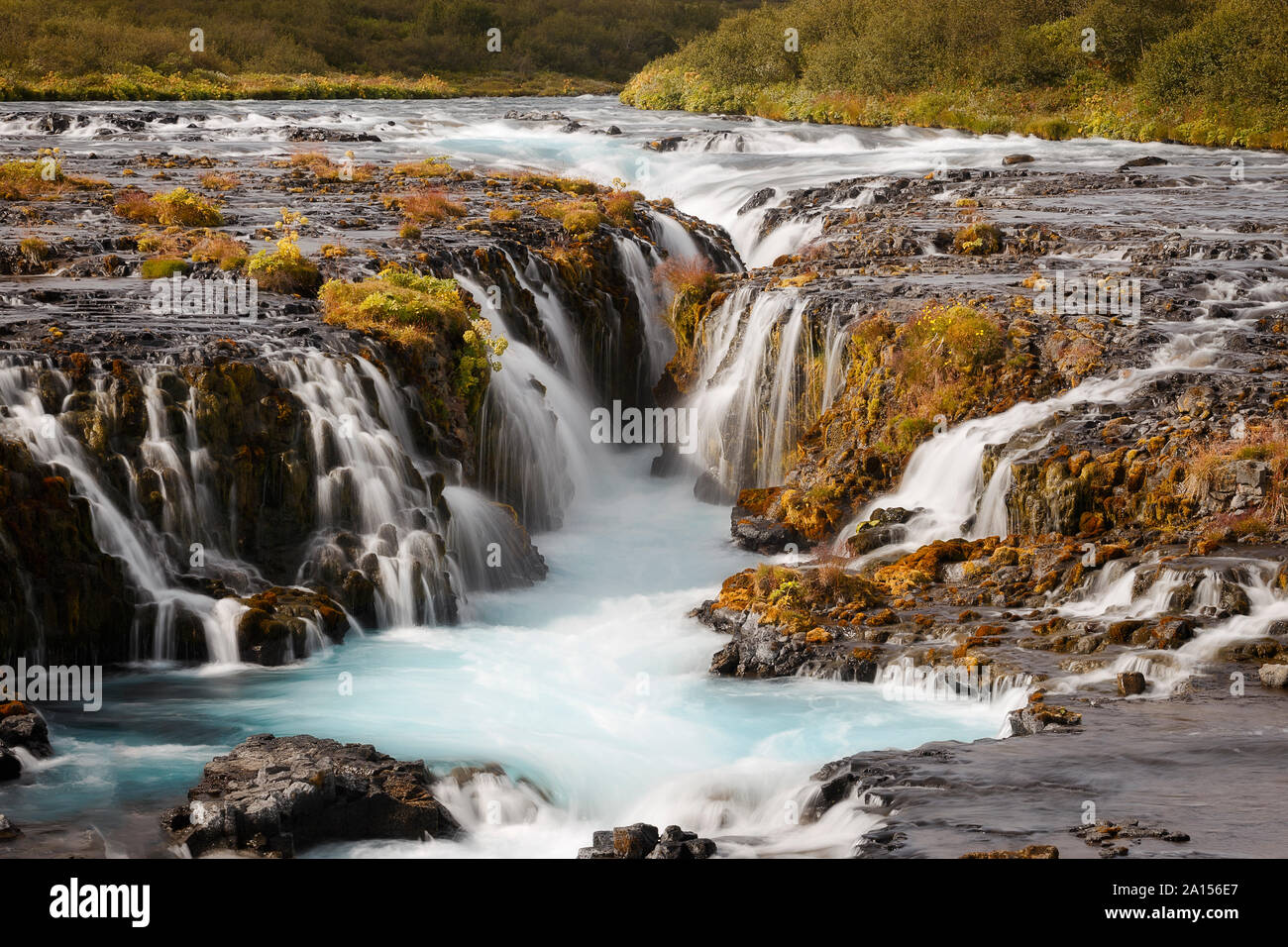 Belle Chute d'Bruarfoss Close up, l'Islande Banque D'Images