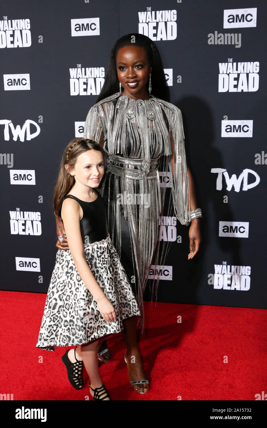 Hollywood, Californie, USA. Sep 23, 2019. Hollywood, Californie, États-Unis - CAILEY Danai Gurira FLEMING et assister à la première de The Walking Dead Season 10 Crédit : Alexander Seyum/ZUMA/Alamy Fil Live News Banque D'Images