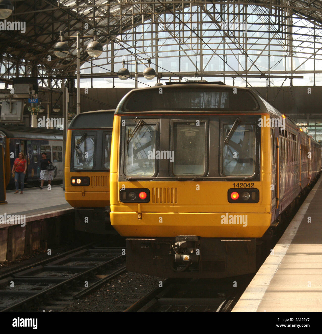 Manchester. UK 19 septembre 2019. Manchester. UK 19 septembre 2019. Un train de stimulation écurie à la gare Manchester Piccadilly. Les unités seront bientôt Banque D'Images