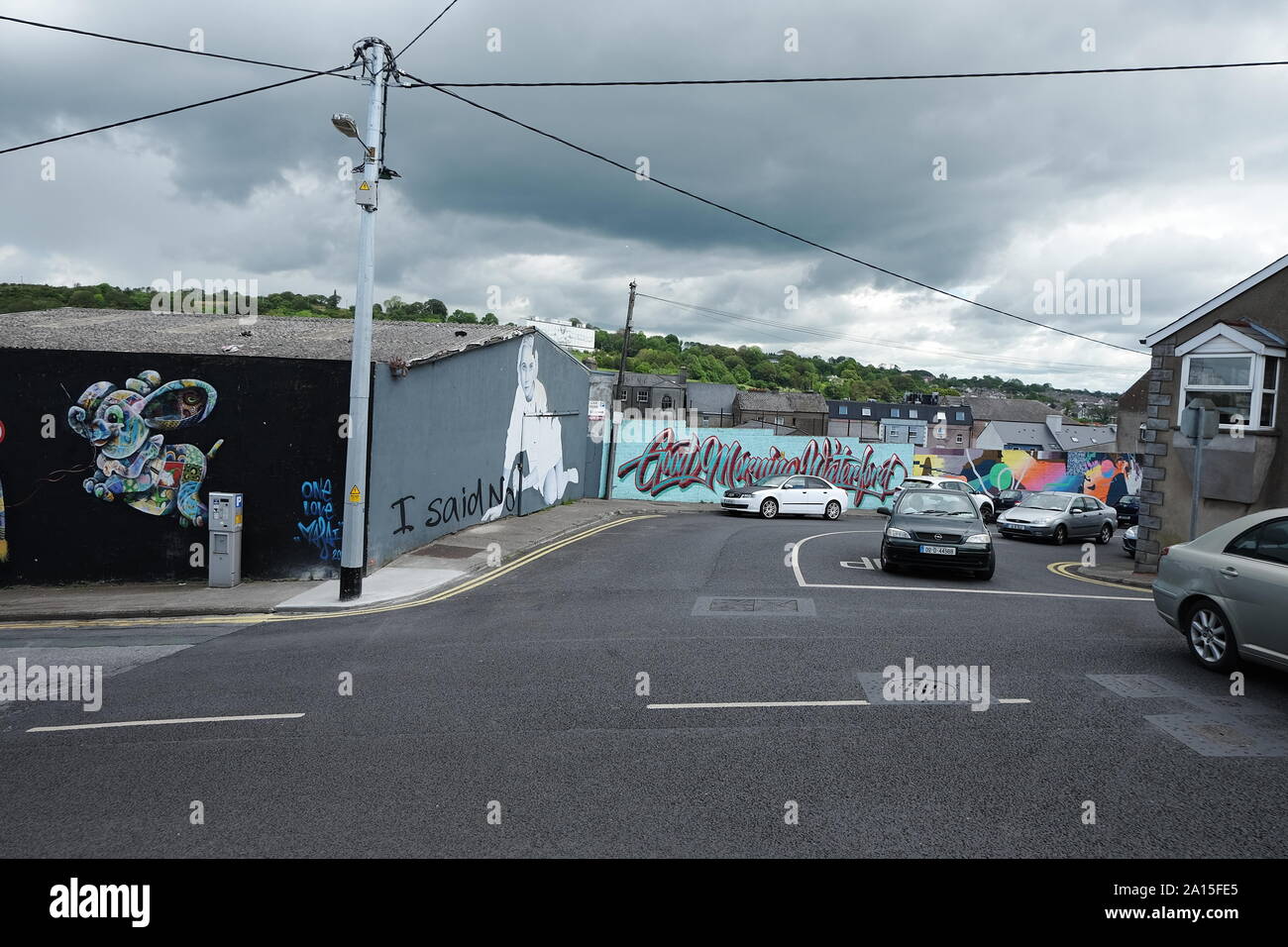 Street Art sur les murs de la ville de Waterford Irlande Banque D'Images