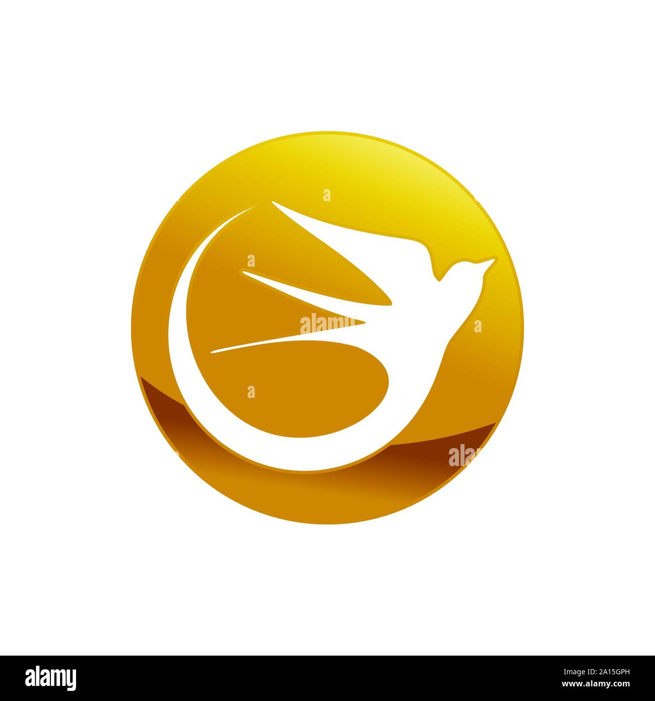 Oiseau Emblème Golden Swallow Résumé Symbole vecteur modèle de conception de logo graphique Illustration de Vecteur