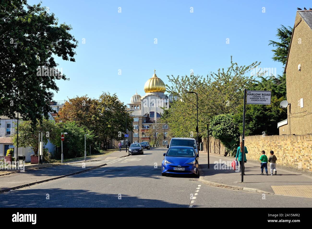 Le Gurdwara Sri Guru Singh Sabha, temple Sikh sur Havelock Road West London Angleterre Royaume-Uni Southall Banque D'Images