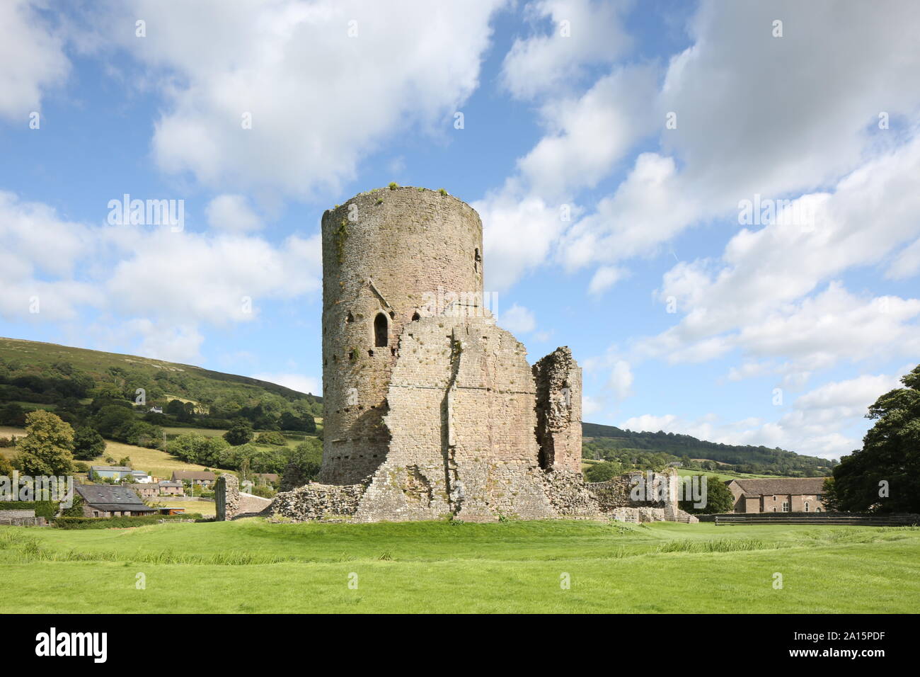 Château, Breconshire Tretower/Powys, Twelfth-Century Garder Shell avec Thirteenth-Century Tour Ronde, vue vers l'Est Banque D'Images