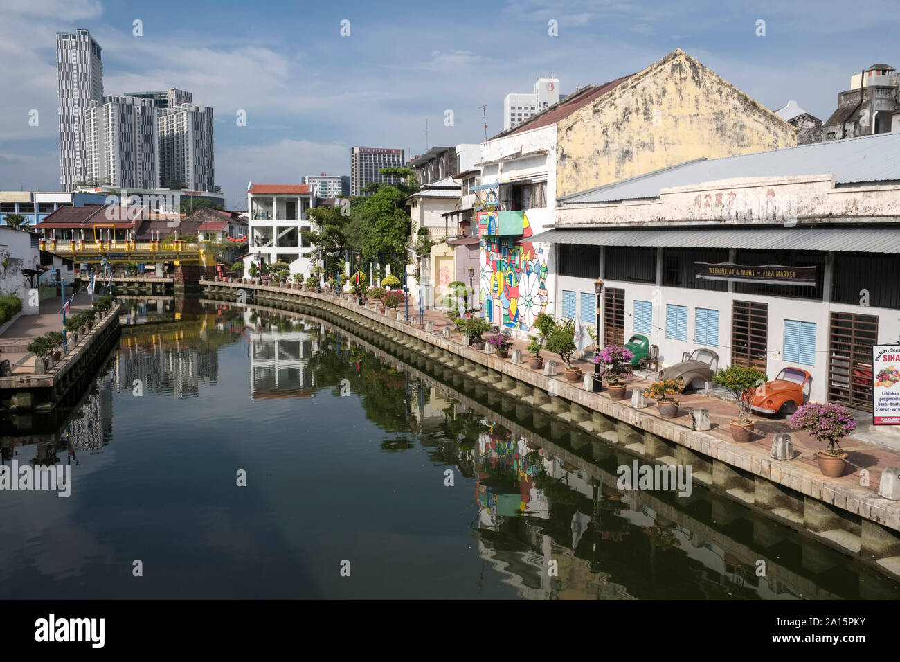 La Malaisie, Malacca Ville : la rivière Malacca. La ville est inscrite au Patrimoine Mondial de l'UNESCO Banque D'Images