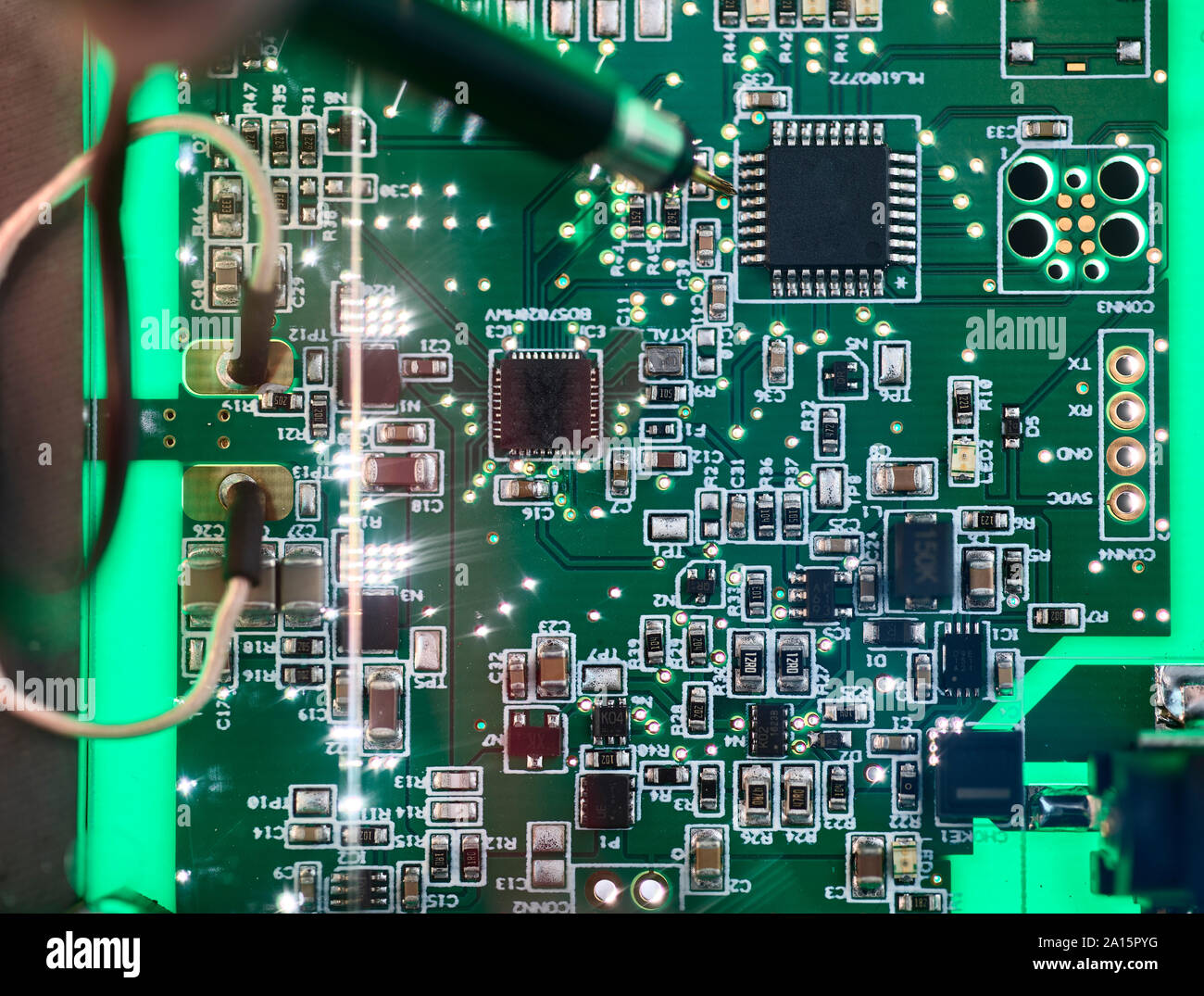 Carte à circuits imprimés, composants électroniques Banque D'Images