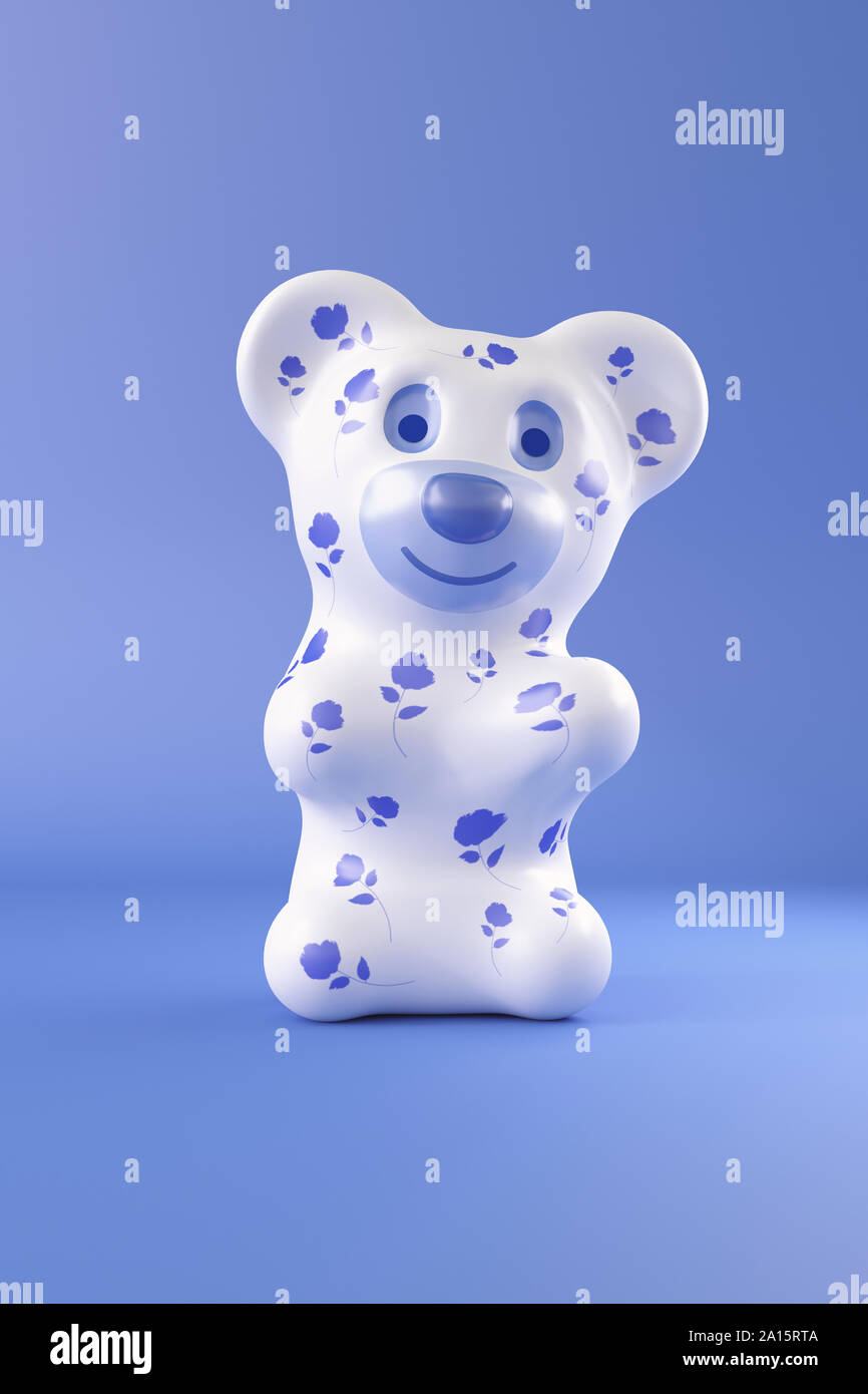 Le rendu des ours de gummi en porcelaine Banque D'Images
