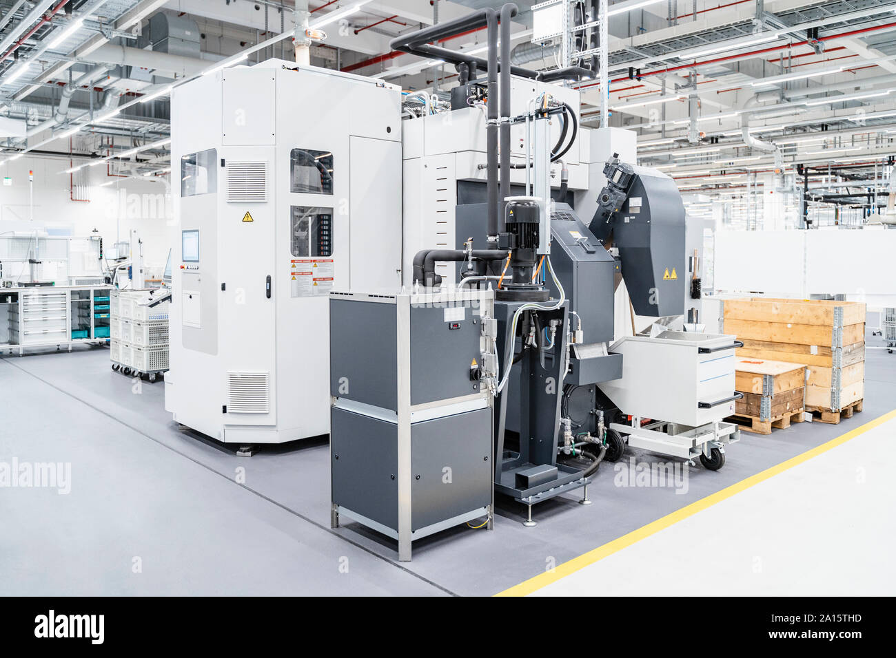 Les machines industrielles à l'intérieur de l'usine moderne, Stuttgart, Allemagne Banque D'Images