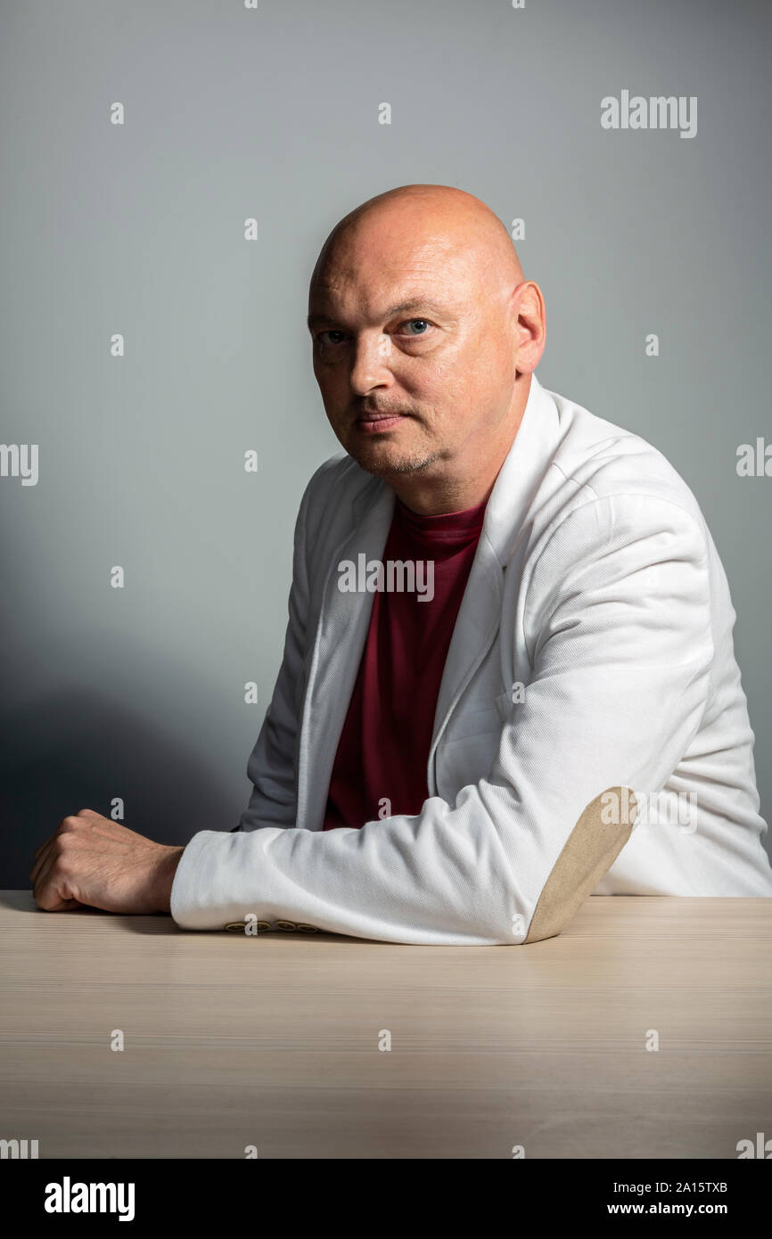 Portrait d'un homme mûr avec bald Banque D'Images