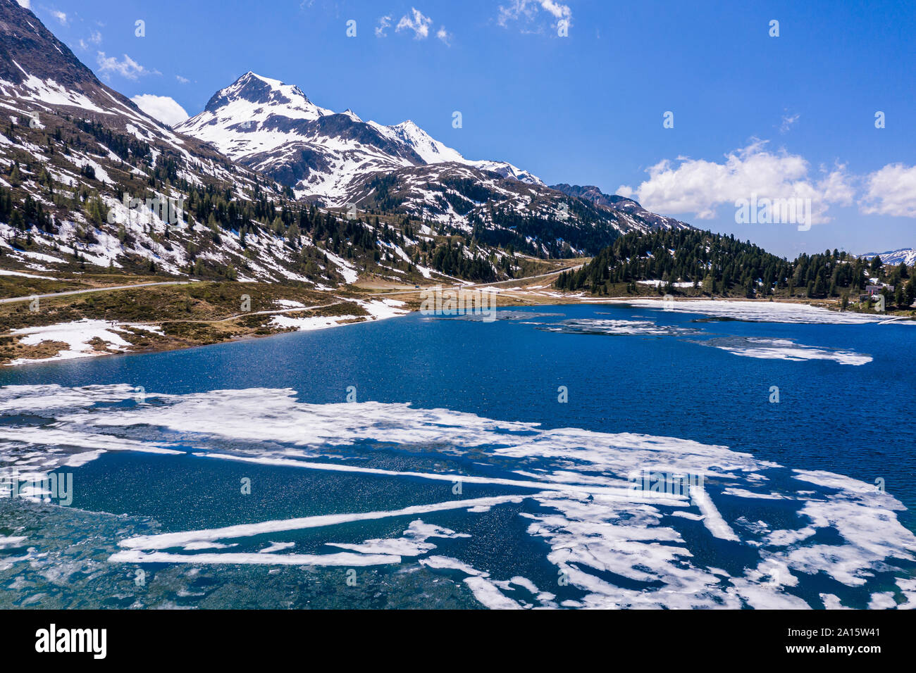 Vue panoramique du lac Obersee dans la vallée de Defereggen, East Tyrol, Autriche Banque D'Images