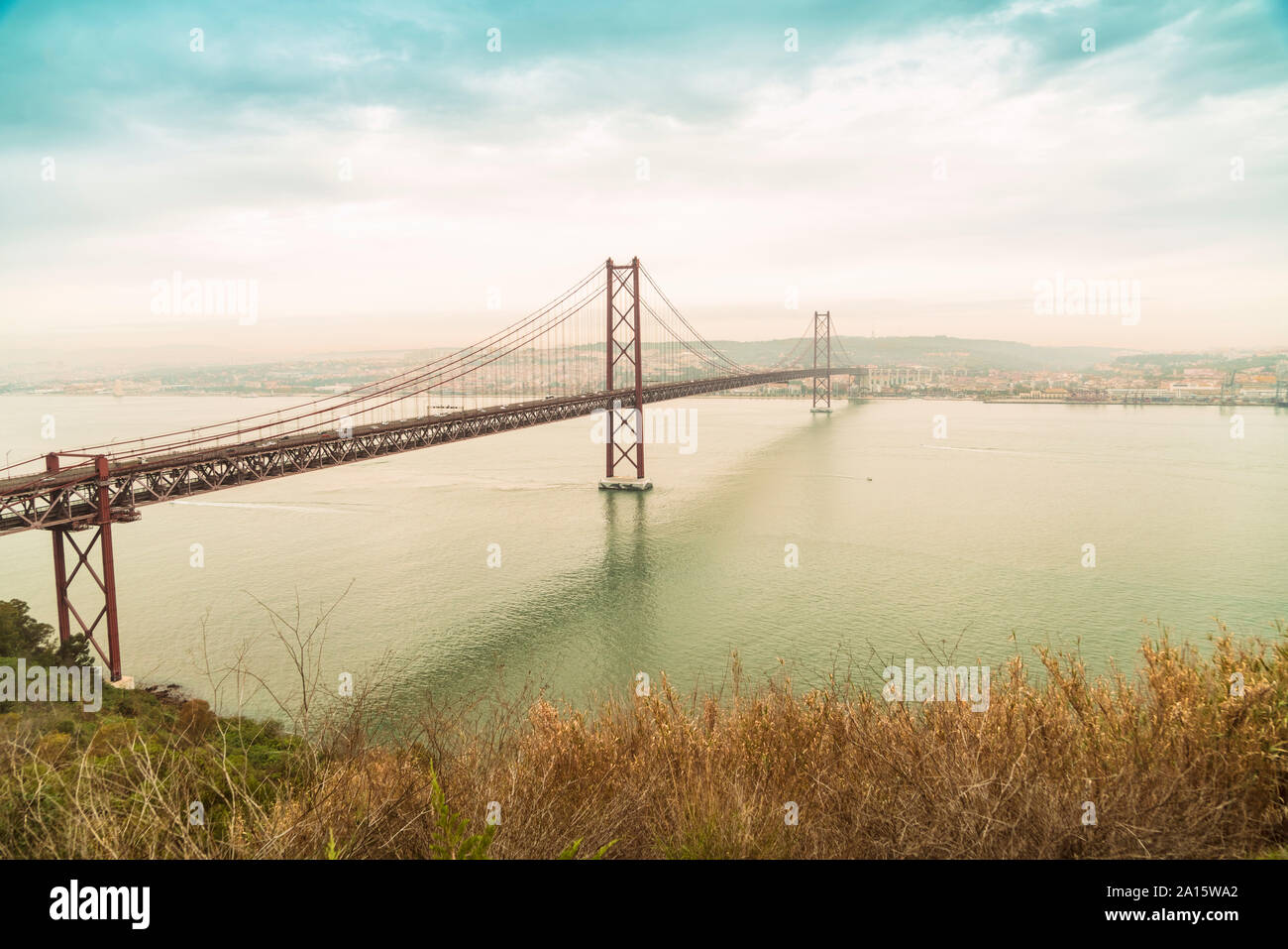 Le pont Vasco de Gama à Lisbonne, Portugal Banque D'Images