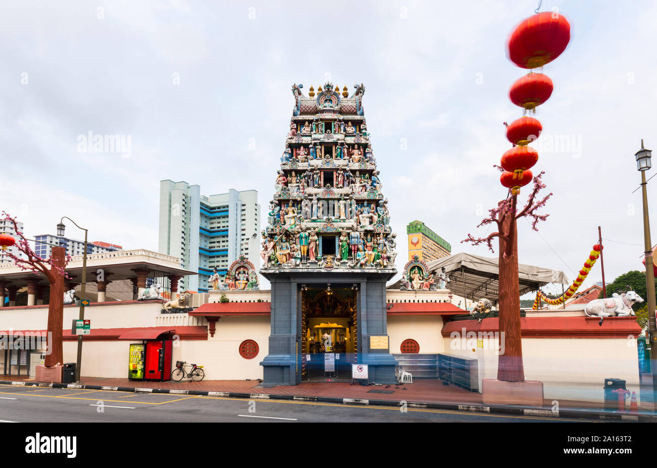 Sri Mariamman Temple Hindou, Singapour Banque D'Images