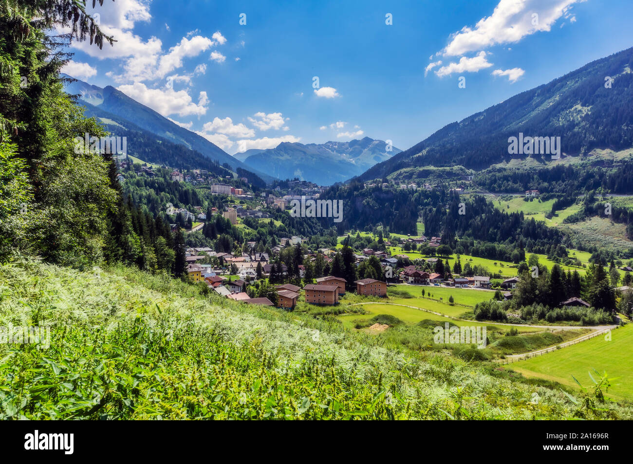 Autriche, Salzbourg, vue l'état de sentier de randonnée pédestre entre Bad Hofgastein et Bad Gastein Banque D'Images