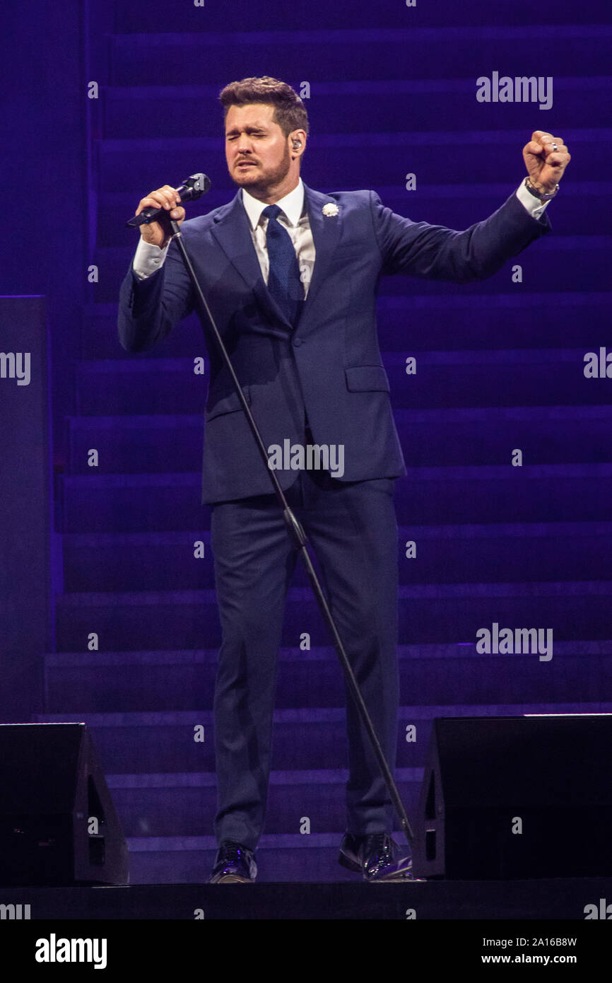 Milan Italie. 23 septembre 2019. Le chanteur/compositeur canadien Michael Buble' il se produit sur scène à Mediolanum Forum au cours 'Une soirée avec Michael Buble' Tour 2019'. Banque D'Images