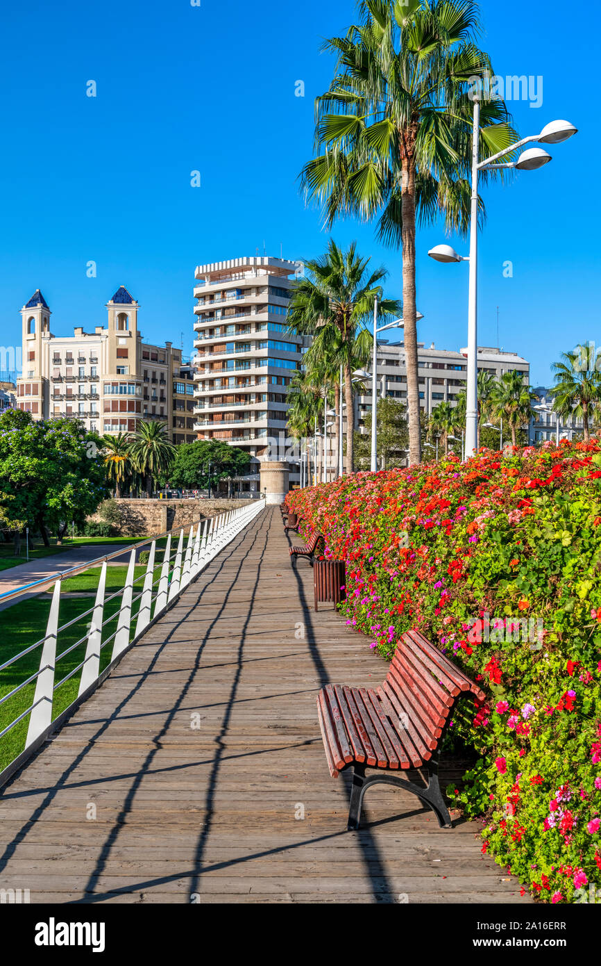 Pont Puente de las Flores, Valence, Communauté Valencienne, Espagne Banque D'Images