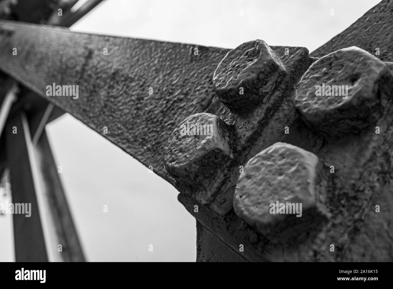 L'arbre de roue tour de mine de charbon gris détail Banque D'Images