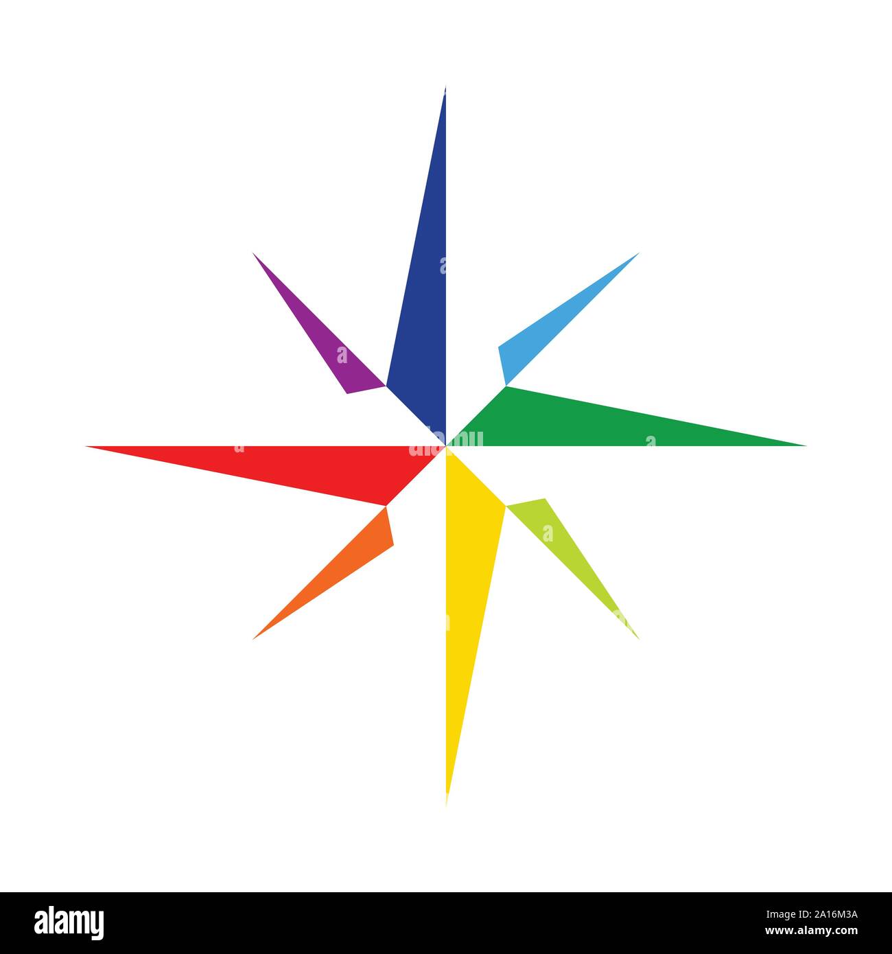 Rose des Vents Navigation Star Symbole Vecteur Social Modèle de conception de logo graphique Illustration de Vecteur