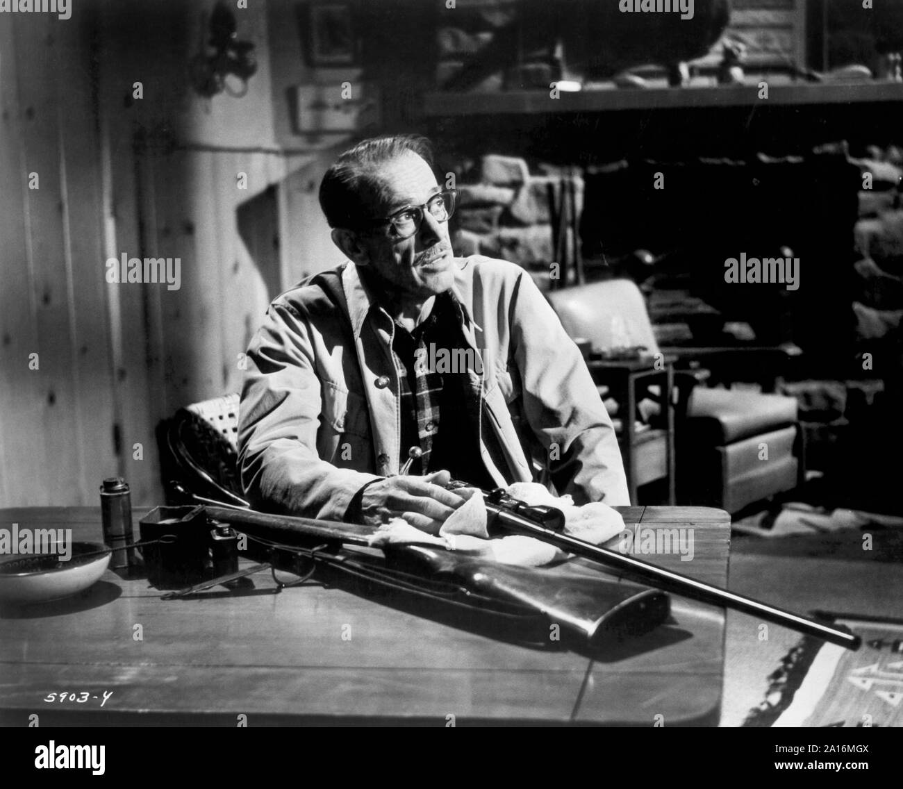 Harvey Stephens, sur-ensemble du film, 'la Bat', Allied Artists, 1959 Banque D'Images