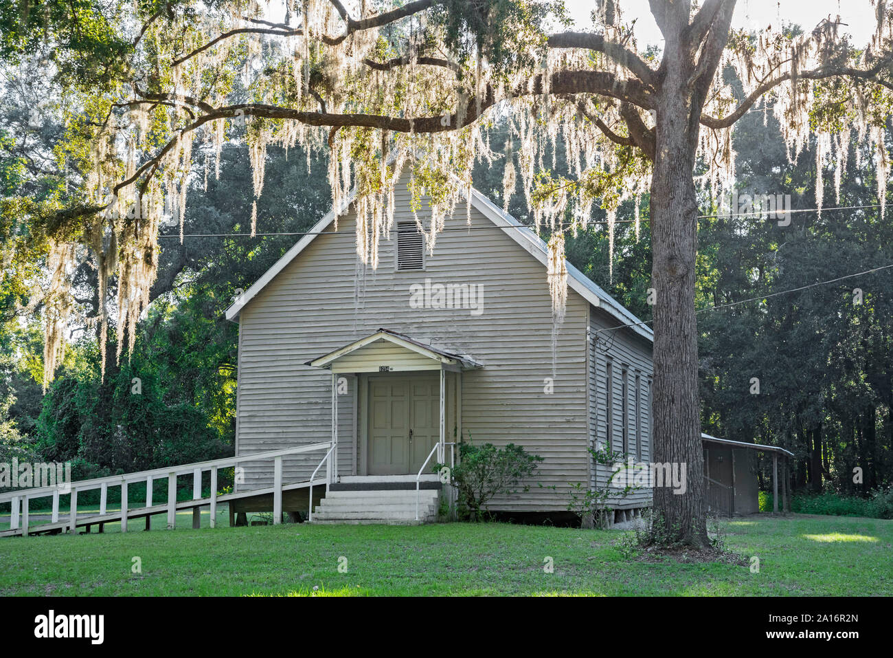 Vieille église méthodiste, Colombie-Britannique Ville Nouvelle Mt. Sion UMC, à Columbia City, en Floride. Banque D'Images