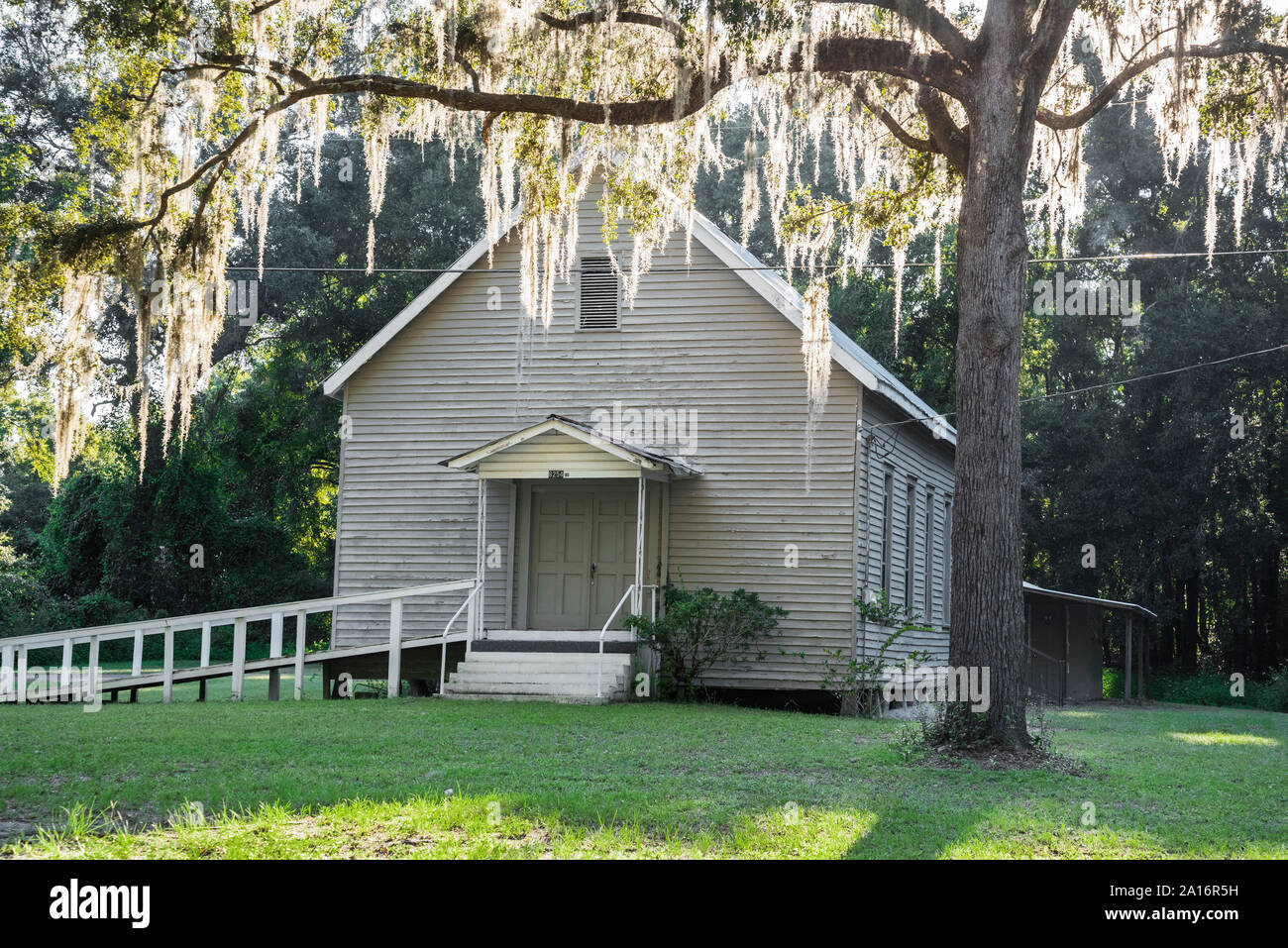 Vieille église méthodiste, Colombie-Britannique Ville Nouvelle Mt. Sion UMC, à Columbia City, en Floride. Banque D'Images