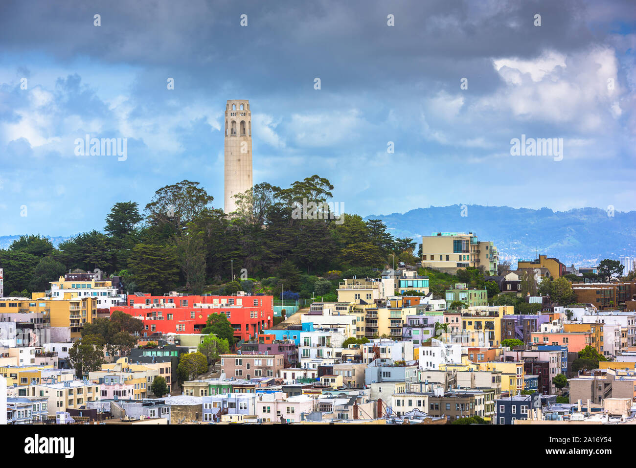 San Francisco, Californie, USA cityscape à Coit Tower. Banque D'Images