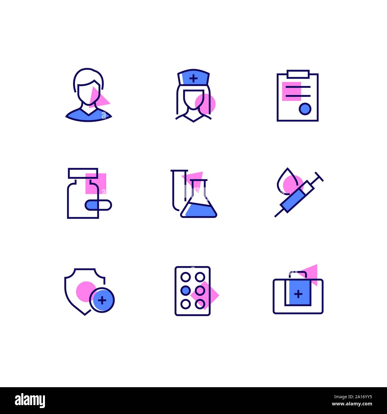 Médecine et soins - ligne style design icons set Illustration de Vecteur