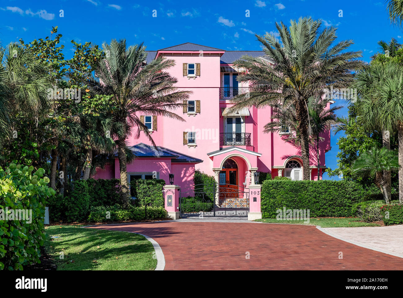 Beach House situé sur Barefoot Beach Road, Bonita Springs, en Floride, aux États-Unis. Banque D'Images