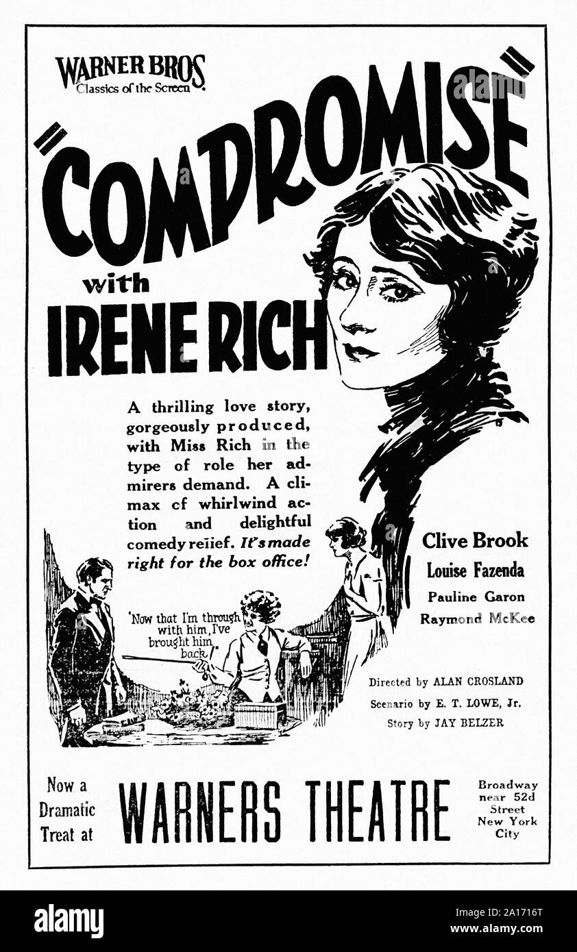 Compromis - Affiche promotionnelle - Silent Movie Era Banque D'Images